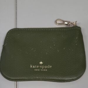 Kate Spade Olive Green Leather Pouch